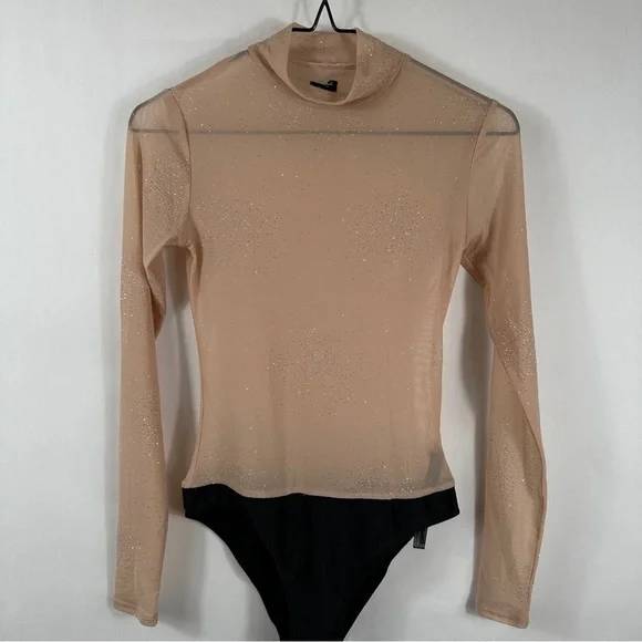 Urban Outfitters Nude Mesh Bodysuit | Size Small - Picture 1 of 11